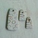 DESTASH Ceramic Pendants O Series Textured Candy Corn Shaped Pendant Set in Etched Stone and Copper Glaze