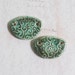 SALE Line Curls Part Round Two Hole Porcelain Pendant Set in OOAK Watery Green Blue Glaze