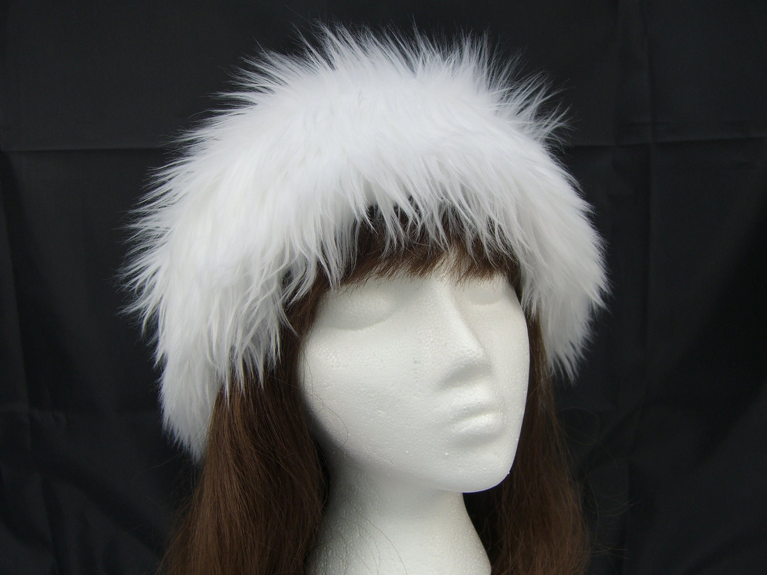 White Shag FAUX FUR HAT Pillbox Style Women S Hat White By HotHats   Il Fullxfull.344906883 