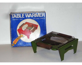 1972 Table Warmer Avocado NOS w/Box-Buffet Table Warmer Server Vintage Retro