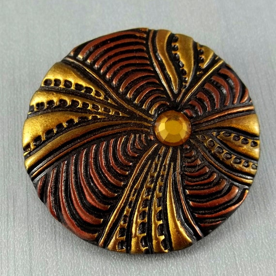 Items similar to Starburst Button in Antique Copper and Gold on Etsy