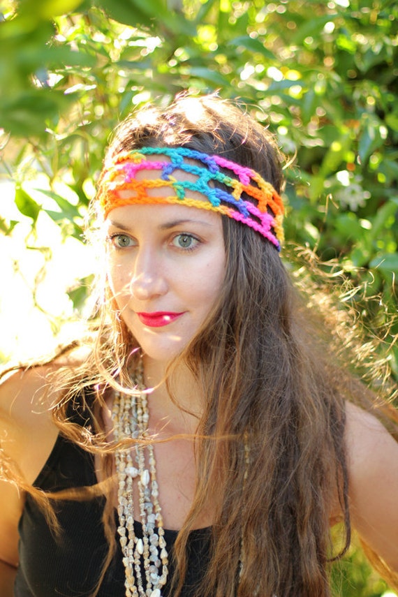 Rainbow Hippie Headband Boho Style Women's Hair Bands