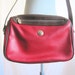 SALE- Vintage Red and Brown Cross Body Purse. Liz Claiborne. Small Purse. Long Strap. Fall. Designer. Handbag. Gold. Dark Brown. 1980s.