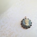 Vintage 8 Dollar Sale- Round Light Blue Cameo with Rhinestones- pendant, gold tone, small cameo, white, blue, 1970s, spring, summer