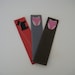 Set of 3 leather bookmarks: 1 dog and 2 owls