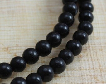 Black Obsidian Beads 4mm Round Full Strand