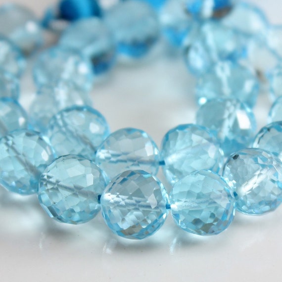 AA Blue Topaz Beads Micro faceted Round by desertfiresupplies