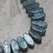 Natural Kyanite Gemstone Beads Flat Oval Drops - 8 beads