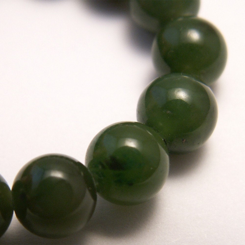 Genuine Nephrite Jade Beads 6mm round 10 beads