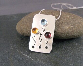 Mothers Necklace - Sterling Silver birthstone necklace - Custom Mothers Necklace - gift for Mom