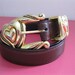 Vintage.brown HEART leather skinny..belt