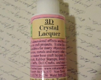 2 Ounce Bottle 3D Crystal Lacquer - Easy Use Applicator Tip for DIY Pendants