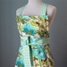 Blue Floral Full Apron Retro Hostess Entertaining with Amy Butler Fabric
