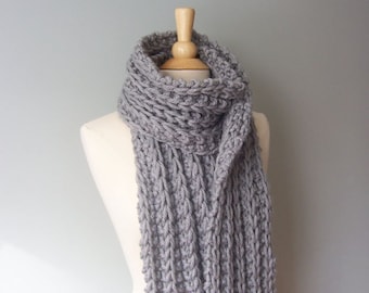 Knit Scarf Pattern- Chunky Scarf Pattern- Easy Knit Pattern- Womens Scarf Pattern- Winter Scarf Pattern- Beginner Knitting Pattern- Scarf