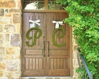 Script Moss Wedding Letters Church Door 24 Inch SET of 2
