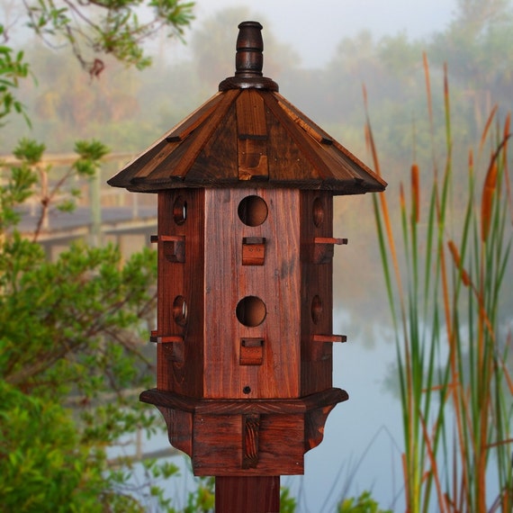 Wooden Bird House for Sale, Purple Martin Birdhouses, Homemade Purple 