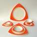 Atomic Salem Streamline Tricorne Dinnerware Service for 4 in Mandarin Orange - RESERVED for STACEYFOOT