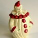 Clown Cookie Jar: Pan American Art Pottery - Yellow with Red Cold Paint