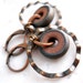 Ceramic and Copper Earrings, Wavy Copper Circles, Elaine Ray Bronze Ceramic Wheels, Rustic Jewelry, Boho, Bridal
