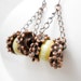 Ceramic Copper Earrings, Elaine Ray Wheel Beads, Fern, Copper Embellished Rings, Floral, Rustic Bridal Fashion