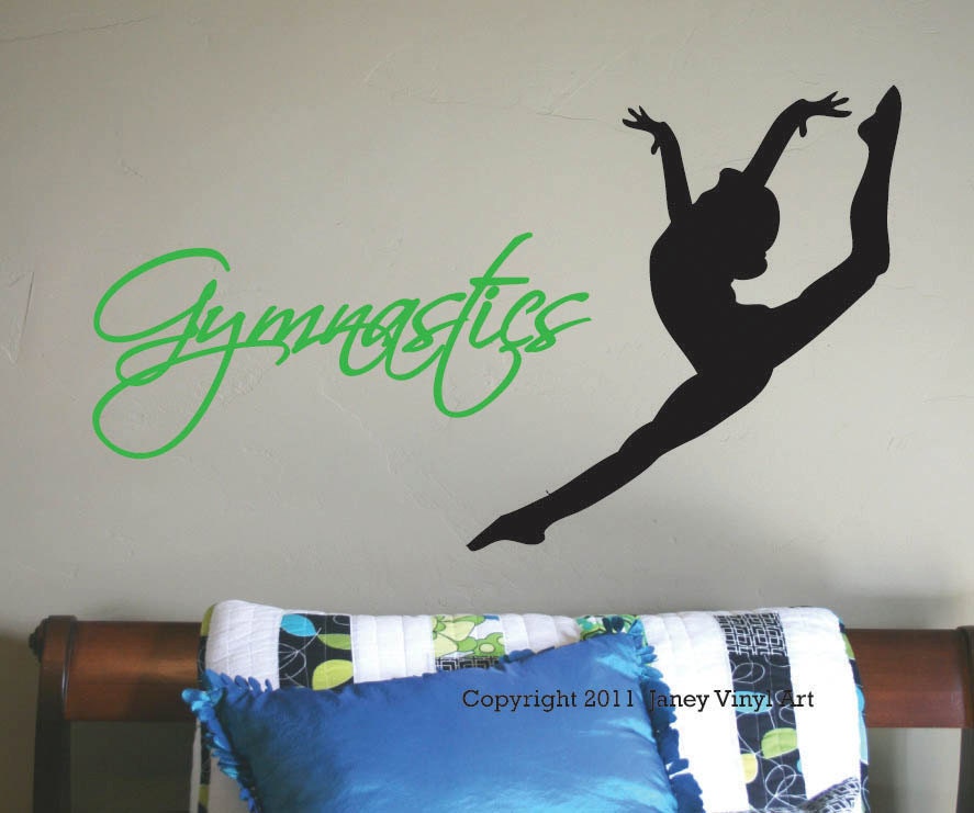 for rooms wall workout decals Gymnastics Wall Etsy JaneyVinylArt Decal Vinyl Wall Art on by