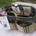 purse organizer insert /Shaper / Extra Sturdy/ rectangular 11 "L 5"W 6"H patchwork Gray circle