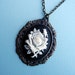 White Rose Cameo Victorian - Necklace