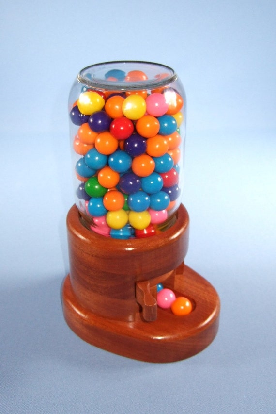 Handcrafted Wood and Glass Candy Dispenser