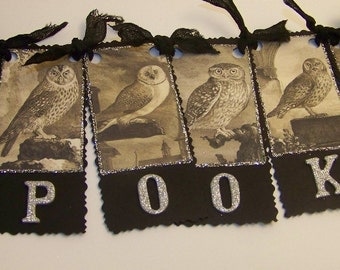Halloween Banner Halloween Garland Owl Banner Vintage Style