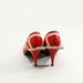 Vintage Shoes High Heels 80s Pump Red White 1980s Size 9