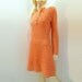 Vintage Dress 1960s Orange Mod NOS Crochet Handmade Dress Size Small