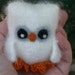 Moonlight the baby Owl ... angora eco wool felted owl (woolcrazy)