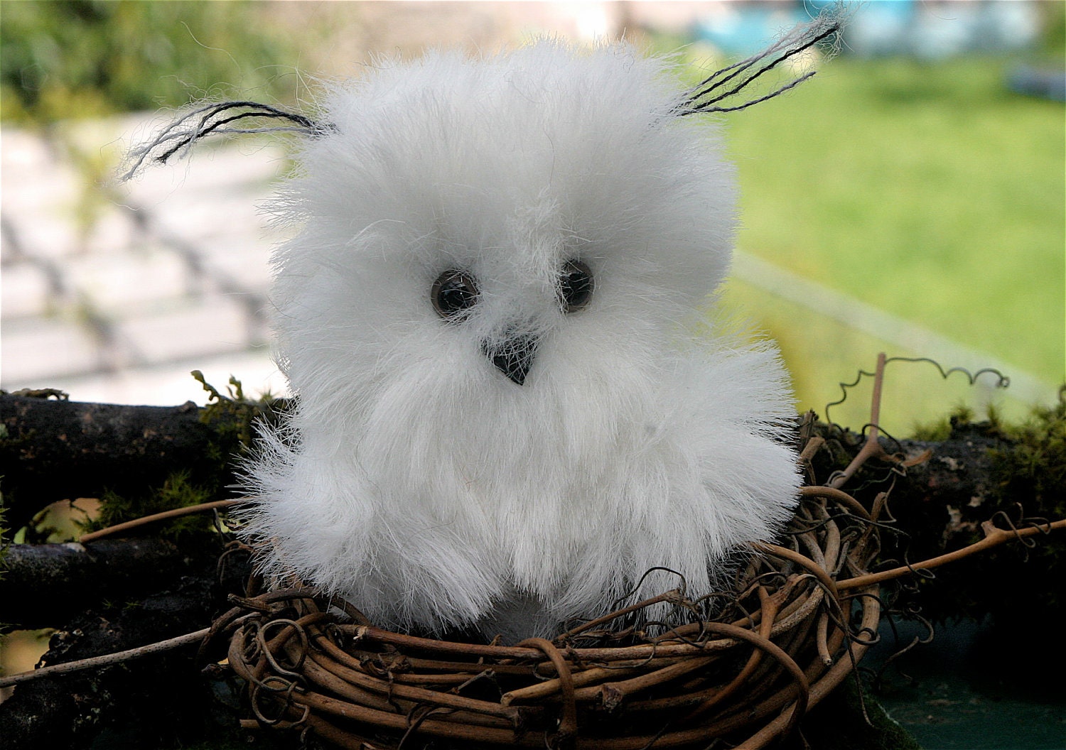 Baby Snowy Owl ... eco friendly Owl woolcrazy