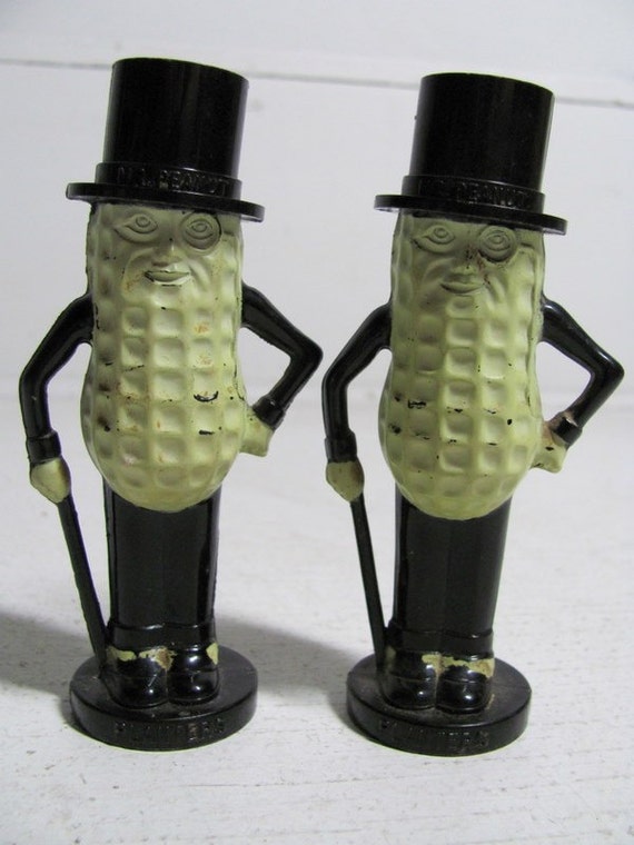 Vintage Mr. Peanut Planters Plastic Salt and Pepper Shakers