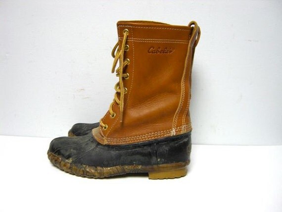 Vintage tall leather Cabela's winter duck boots