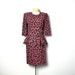 Vintage purple floral spring Wiggle dress with peplum waist