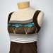 Vintage 1970s brown sun dress with trees XS