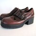 Vintage brown leather ankle boots // shoes w chunky heels 7 womens size