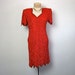 vintage 80s red beaded sequin dress