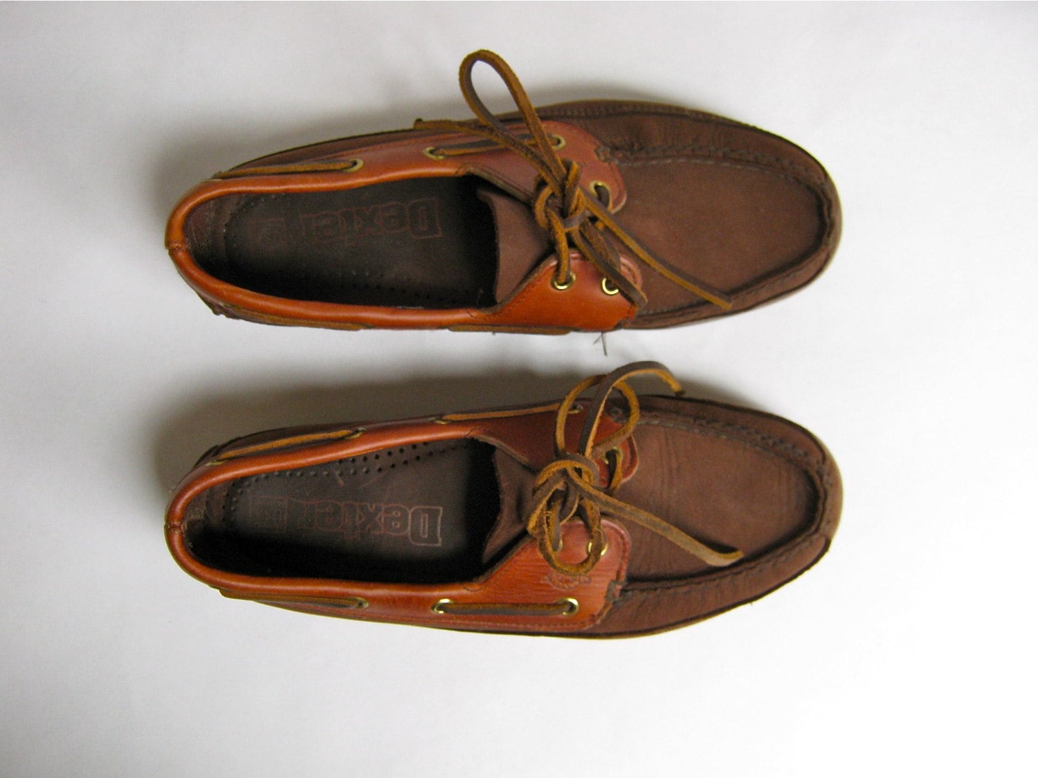 Vintage brown leather Dexter boat shoes