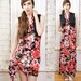 1970s Lola Poppy Flower Maxi Dress S