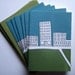 6 Letterpress Thank You / Note cards - Architecture Cityscape