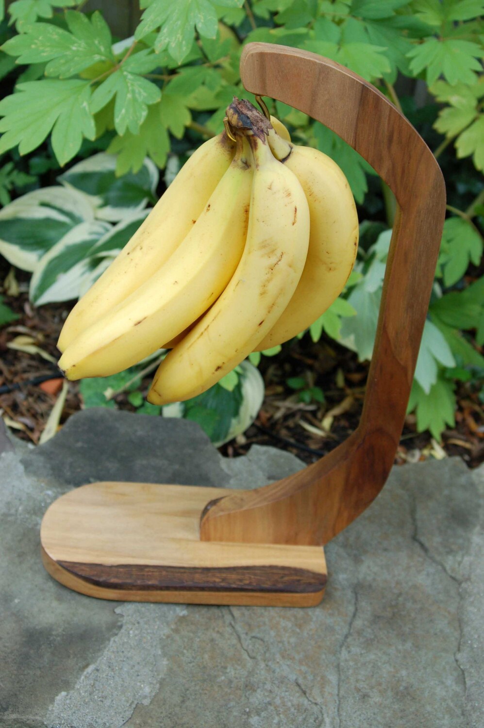 handmade wooden banana holders