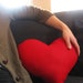 Red Love Heart Pillow, All Wool Felt, great gift for a special Sweetheart, or a bright flare of color for your home.