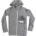 Eco Heather grey, FOX Hooded sweatshirt, Sexy for men and women, perfect weight for layering, metal silver zipper, ultra soft