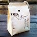 Eco Lunch Sack with HORSE / PONY LOVE design, Recycled Cotton Canvas Lunch Bag with Handle