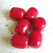 6 Vintage Lucite Beads Chunky Red Barrel