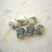6 Vintage Lucite Rare Marbled Cream and Green Beads