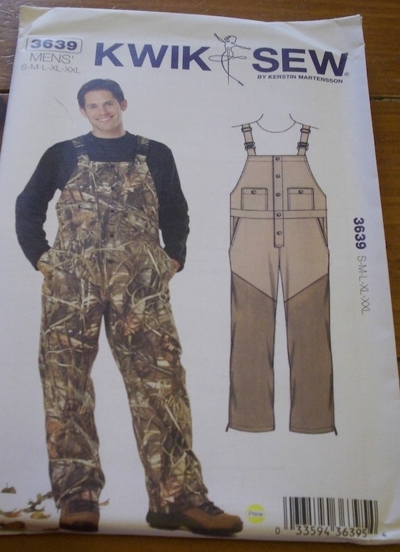 Men's bib overalls hunting fishing 3639 pattern Kwik Sew