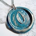 AQUA letter of your choice monogrammed initial wax seal pendant a b c d e f g h i j k l m n o p q r s t u v w x y z